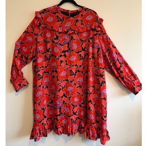 NWOT WHO WHAT WEAR 4X Floral Long-Sleeve Dress